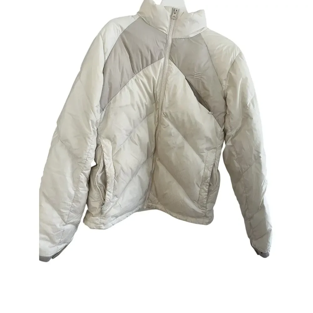 Lands End Girls Jacket Ski 10/12 Puffer Down White Cream Outdoors Athleisure